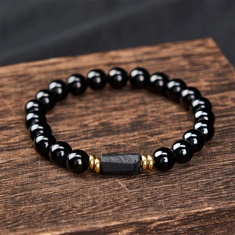 FREE Today: Protection and Transformation Black Obsidian Black Tourmaline Minimalist Round Bead Bracelet - image 9