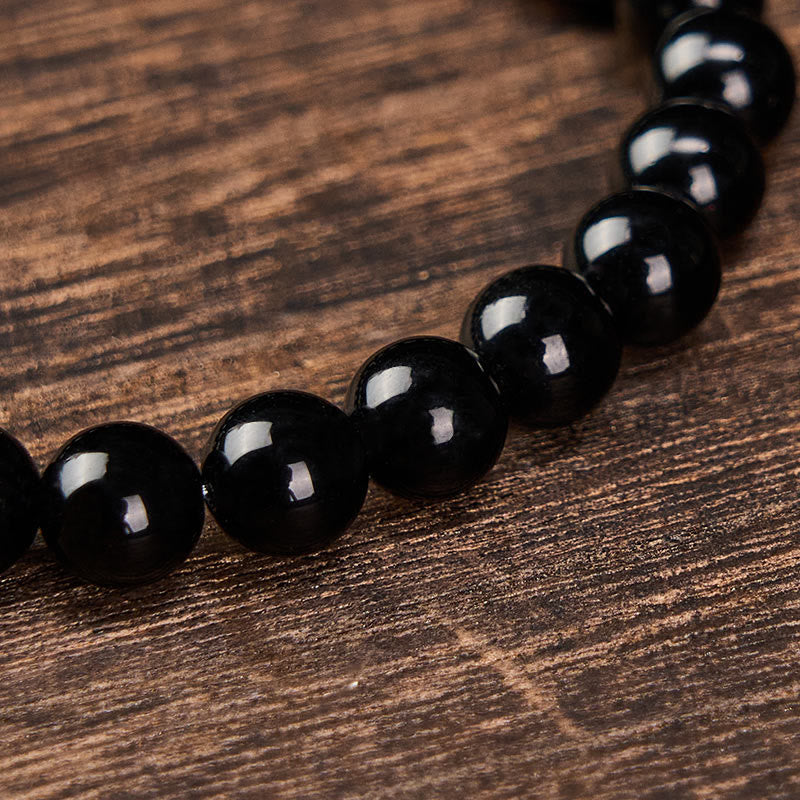 FREE Today: Protection and Transformation Black Obsidian Black Tourmaline Minimalist Round Bead Bracelet - image 12
