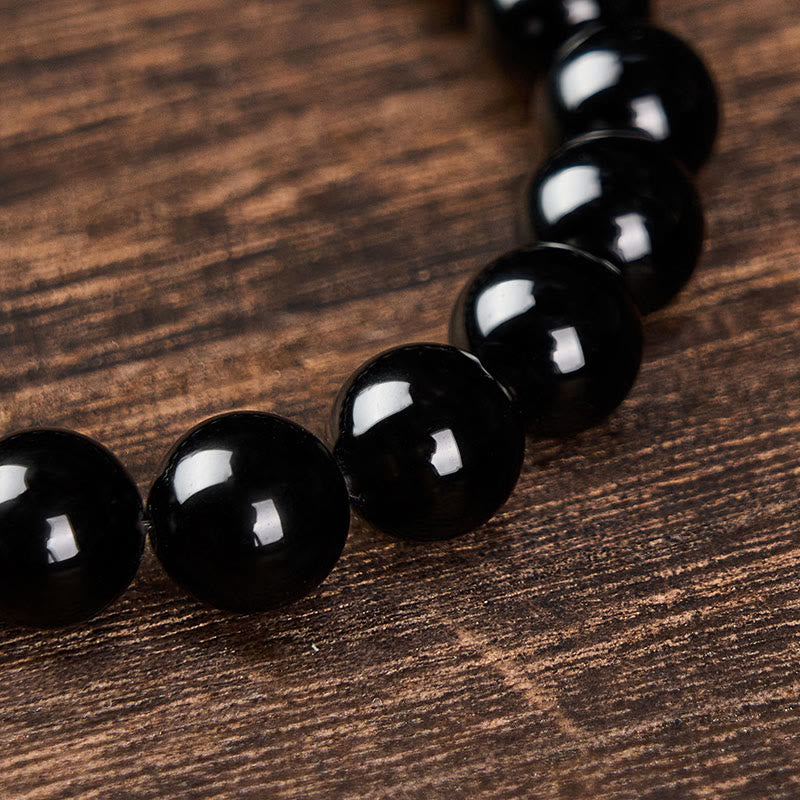 FREE Today: Protection and Transformation Black Obsidian Black Tourmaline Minimalist Round Bead Bracelet - image 18