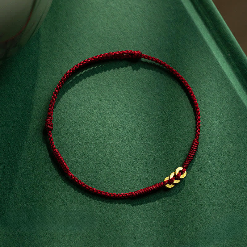 Buddha Stones Copper Coins Hand-Woven Red Multicolor String Luck Bracelet - Red(Wrist Circumference: 5.91-7.48 in / 15-19cm) - image 0