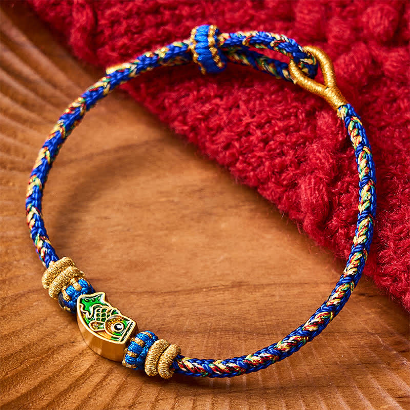 Buddha Stones Hand-Woven String Koi Fish Strength Rope Bracelet - Blue(Wrist Circumference: 5.5-7.5 in / 14-19cm) - image 15