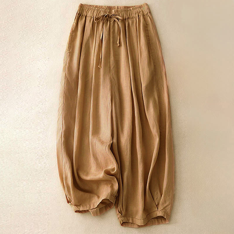Buddha Stones Summer Elastic Waist Women's Capri Cropped Harem Pants With Pockets - Peru - US8-10,UK/AU12-14,EU40-42 (2XL) - image 22