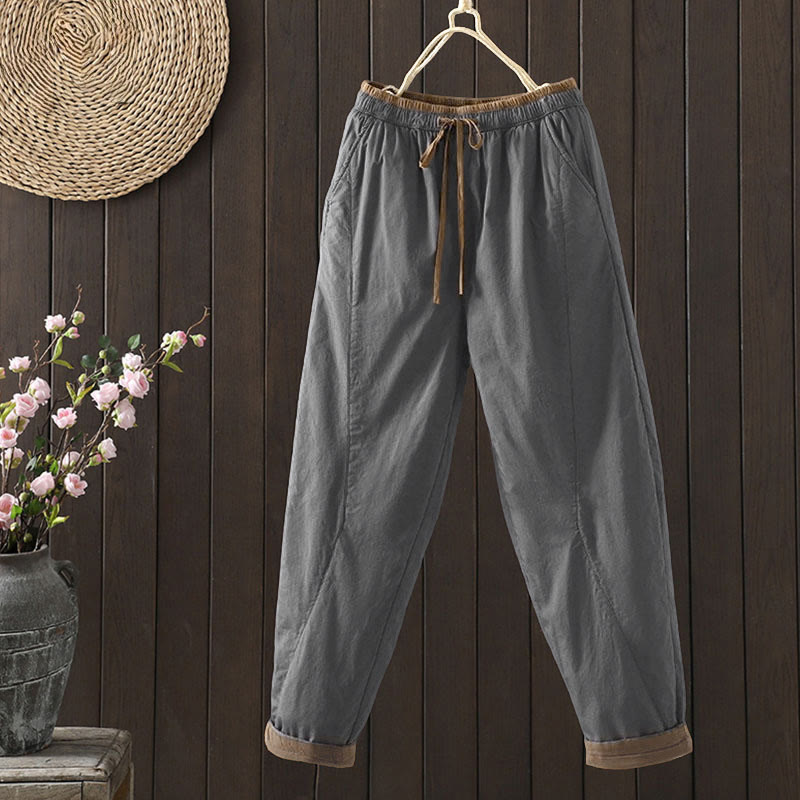 Buddha Stones Plain Women's Harem Thermal Pants With Pockets - DimGray - US8-10,UK/AU12-14,EU40-42 (2XL) - image 14
