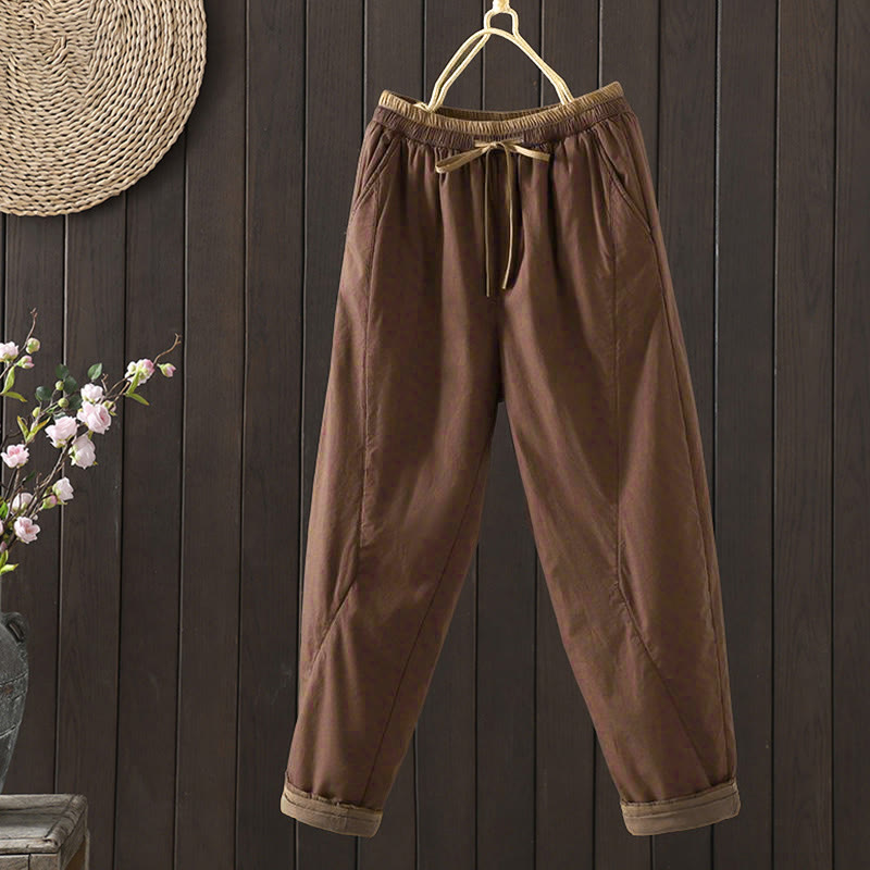 Buddha Stones Plain Women's Harem Thermal Pants With Pockets - Sienna - US8-10,UK/AU12-14,EU40-42 (2XL) - image 5