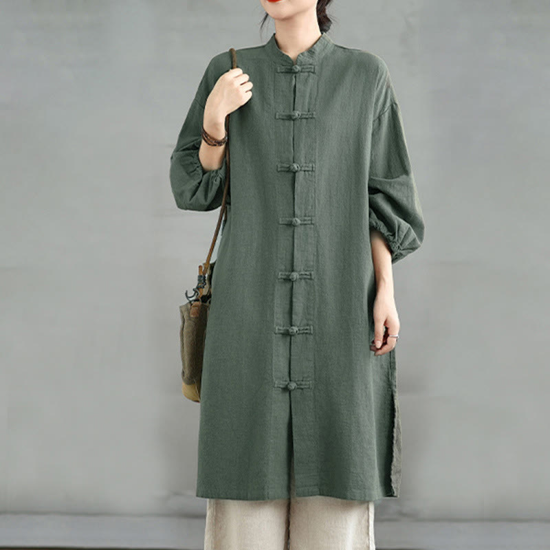 Buddha Stones Casual Frog-button Women's Coat With Pockets - image 6
