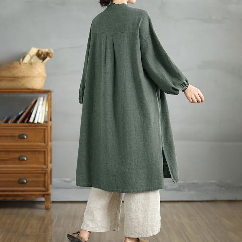 Buddha Stones Casual Frog-button Women's Coat With Pockets - image 8
