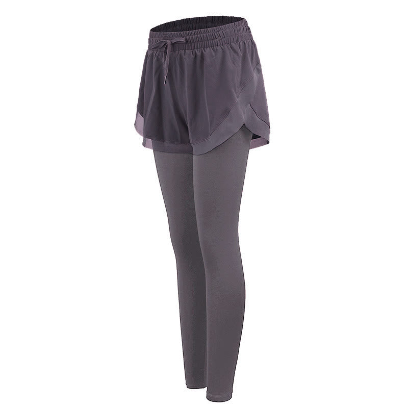 Buddha Stones 2 In 1 Sports Tights Outdoor Fitness Women's Leggings Yoga Pants - Thistle - US8-10,UK/AU12-14,EU40-42 (XL) - image 0