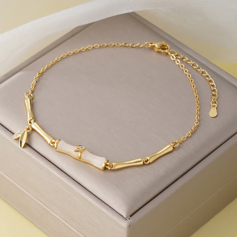 FREE Today: Wealth and Luck Copper Bamboo Leaves Chain Anklet - image 1