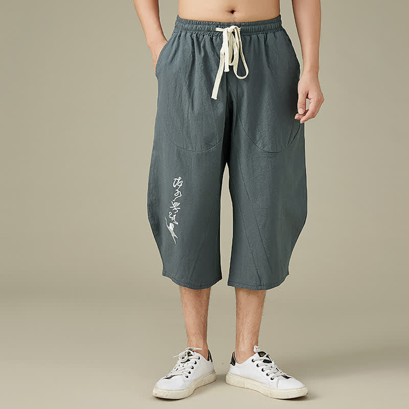 Buddha Stones Casual Solid Color Leisure Cotton Men's Tapered Pants With Pockets - Gray - US/UK/AU54,EU64 (9XL) - image 3