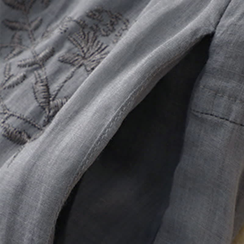 Buddha Stones Embroidered Pattern Women's Harem Pants With Pockets - image 2
