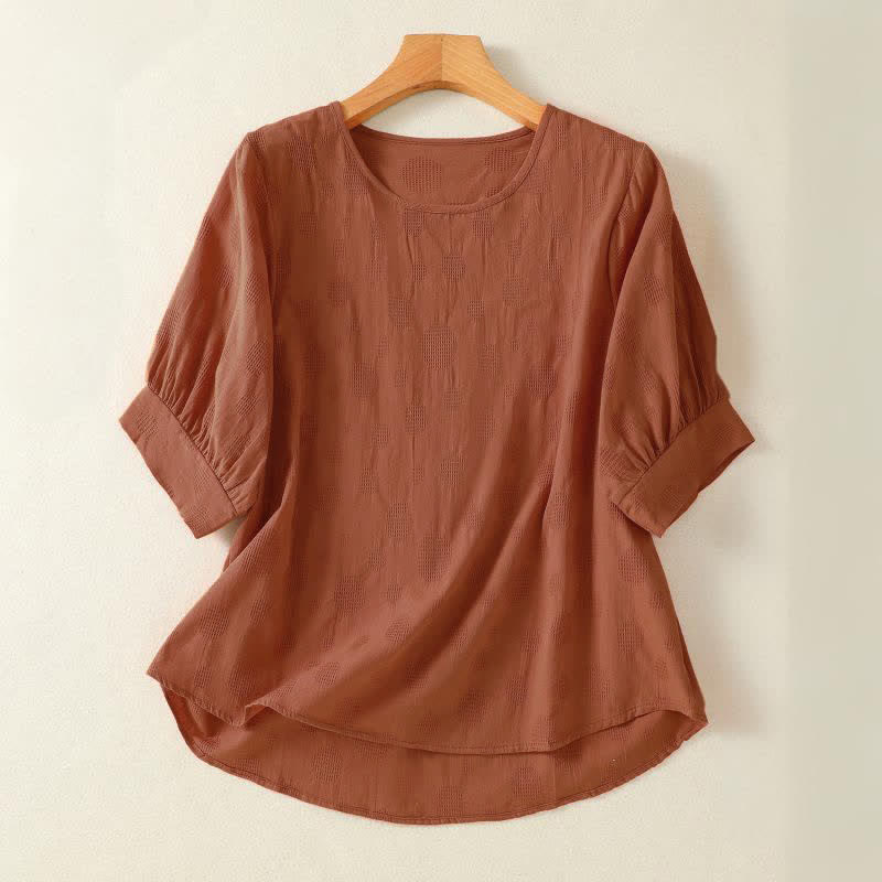 Buddha Stones Plain Crew Neck Design Women's Loose Short Sleeves T-Shirt - DarkOrange - US8-10,UK/AU12-14,EU40-42 (2XL) - image 7