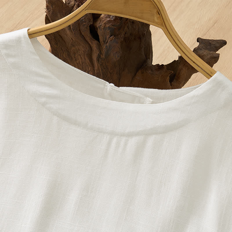 Buddha Stones Summer Casual Minimalist Crew Neck Solid Cropped Women's Short Sleeve T-Shirts - image 23