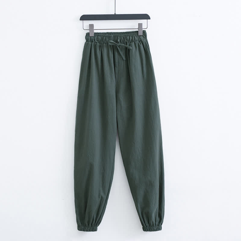 Buddha Stones Solid Color Cotton Casual Men's Harem Pants With Pockets - DarkSlateGray - US/UK/AU44,EU54 (4XL) - image 10