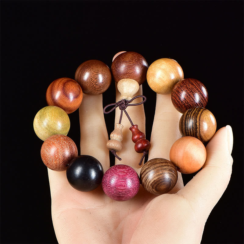 Buddha Stones 108 Beads Wenge Wood Mala Blessing Meditation Bracelet - 20mm Bracelet - image 8