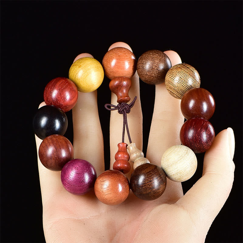 Buddha Stones 108 Beads Wenge Wood Mala Blessing Meditation Bracelet - 18mm Bracelet - image 9