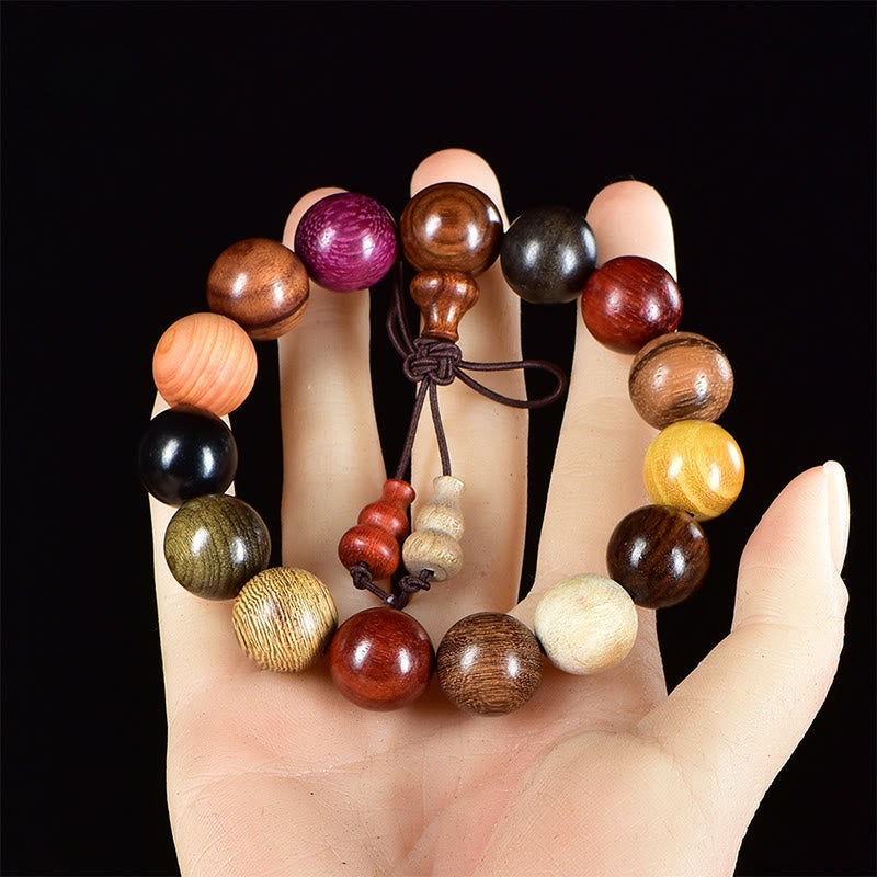 Buddha Stones 108 Beads Wenge Wood Mala Blessing Meditation Bracelet - 15mm Bracelet - image 10