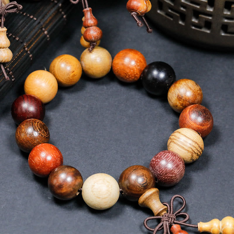 Buddha Stones 108 Beads Wenge Wood Mala Blessing Meditation Bracelet - image 12