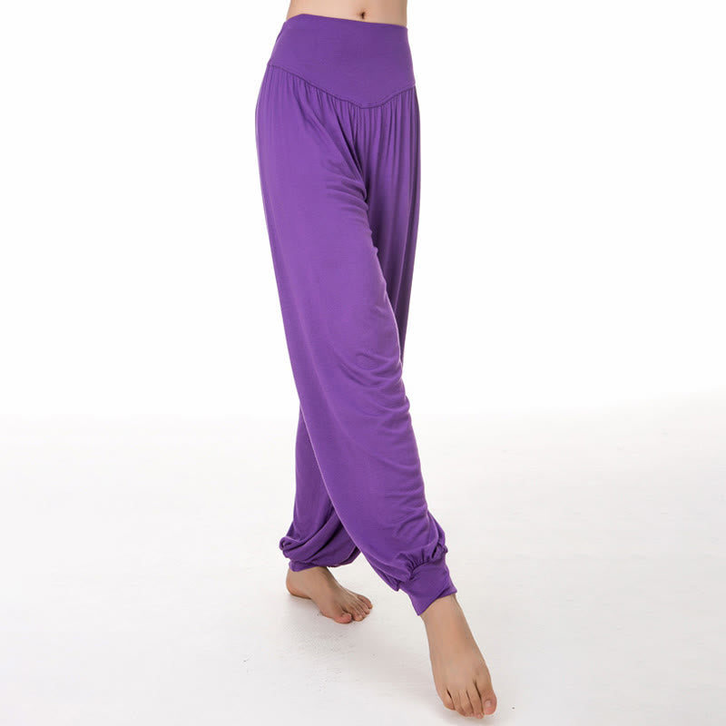 Buddha Stones Plain Color Loose Modal Yoga Dance Harem Pants - MediumOrchid - US12,UK/AU16,EU44 (3XL) - image 23
