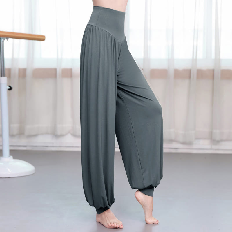 Buddha Stones Plain Color Loose Modal Yoga Dance Harem Pants - Dark Gray - US12,UK/AU16,EU44 (3XL) - image 12