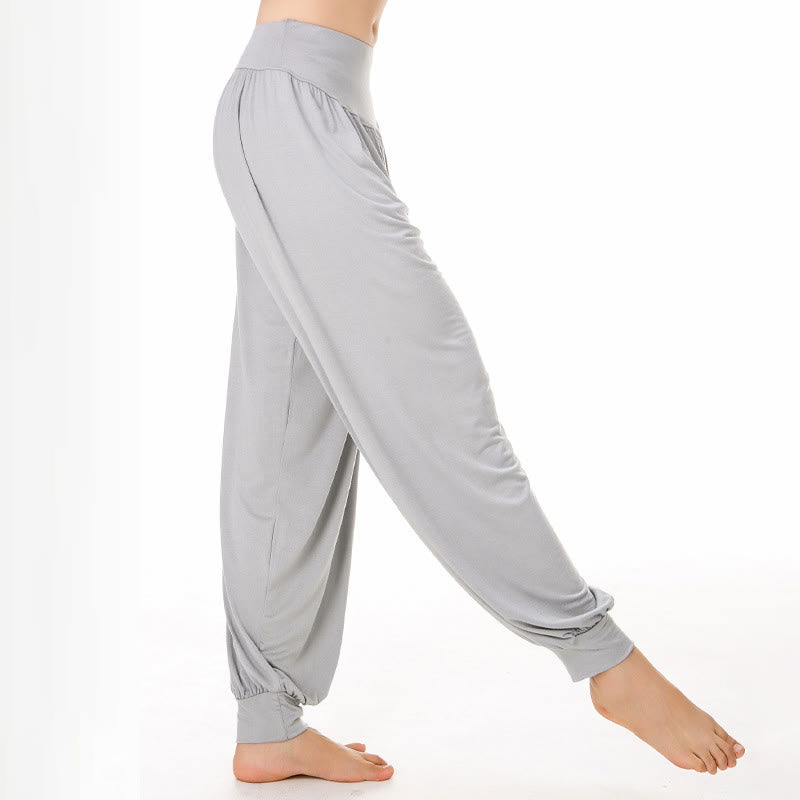 Buddha Stones Plain Color Loose Modal Yoga Dance Harem Pants - LightGrey - US12,UK/AU16,EU44 (3XL) - image 8