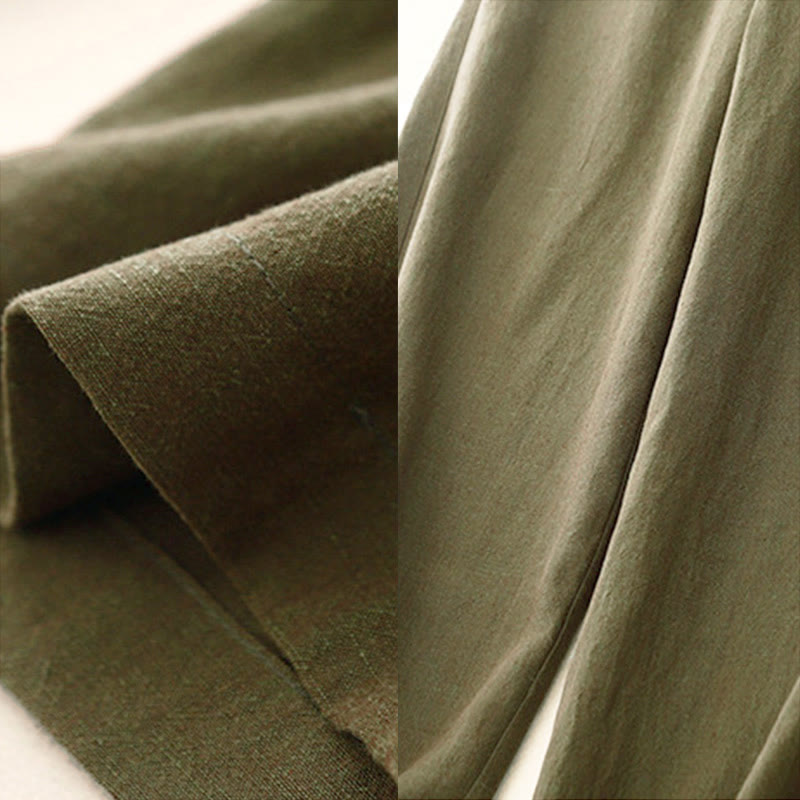 Buddha Stones Casual Plain Women's Elastic Waist Wide Leg Pants With Pockets - image 4
