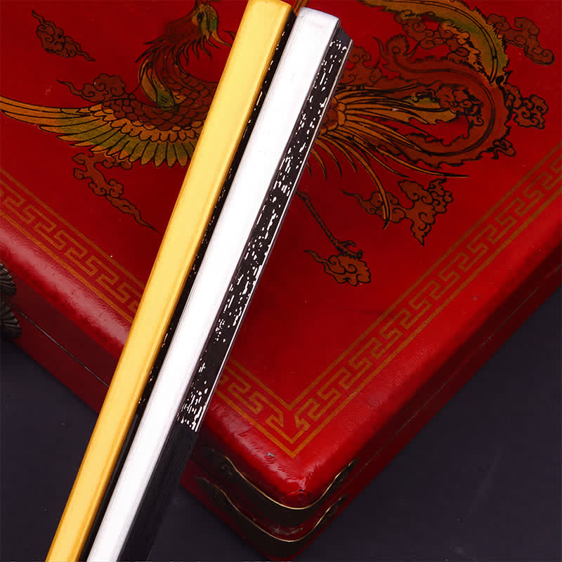 Buddha Stones gold speckle pattern Bamboo Folding Tassel Fan - image 10