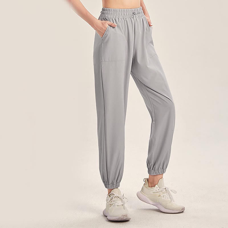 Buddha Stones Fitness Yoga Sports Track Pants With Pockets - Linen - US18,UK/AU22,EU50 (5XL) - image 15