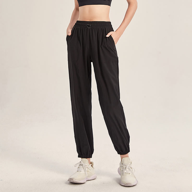 Buddha Stones Fitness Yoga Sports Track Pants With Pockets - Black - US18,UK/AU22,EU50 (5XL) - image 9