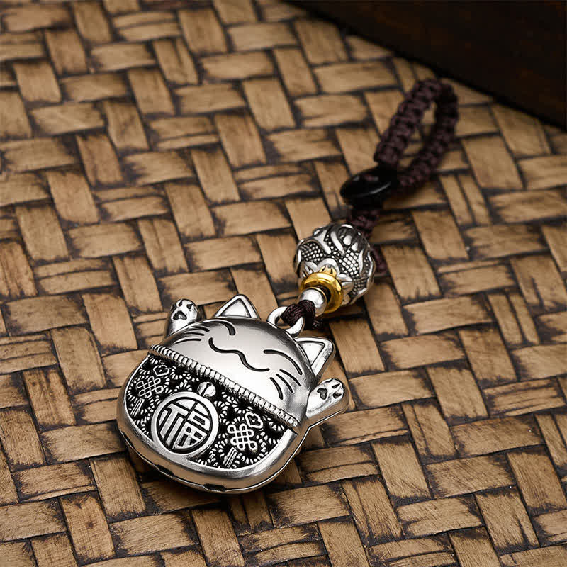 FREE Today: Wealth and Fortune Engraved Copper Fu Character Lucky Cat Braided Keychains - image 4
