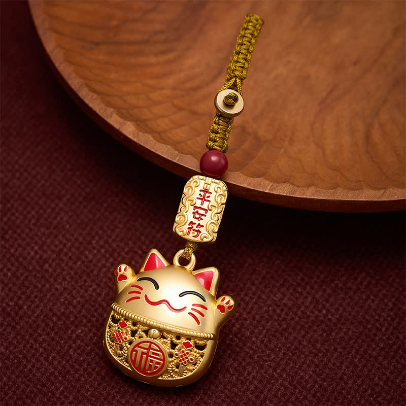 FREE Today: Wealth and Fortune Engraved Copper Fu Character Lucky Cat Braided Keychains - Gold Lucky Cat - image 9