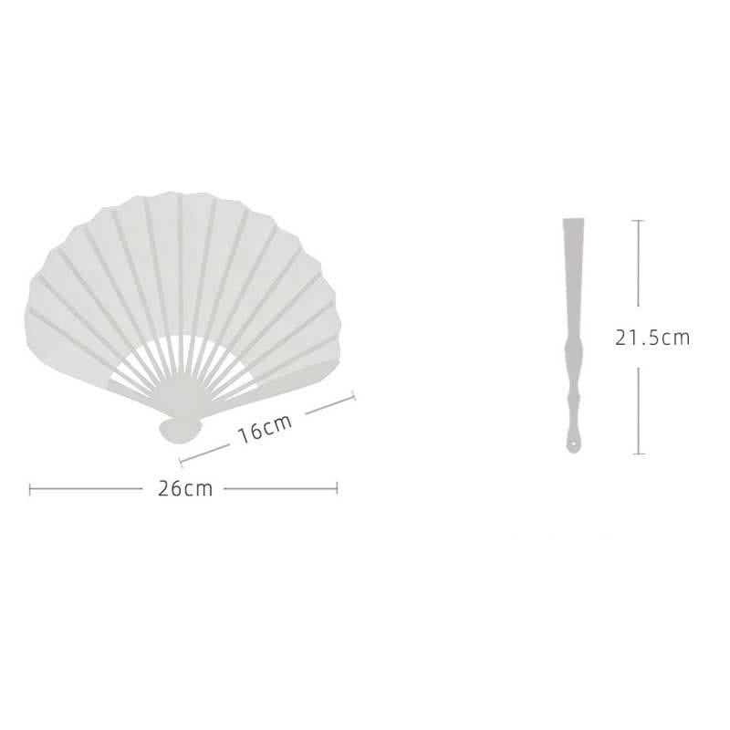 Buddha Stones Elegant Cotton Linen Texture Bamboo Hanfu Style Folding Fan 16 cm - image 3