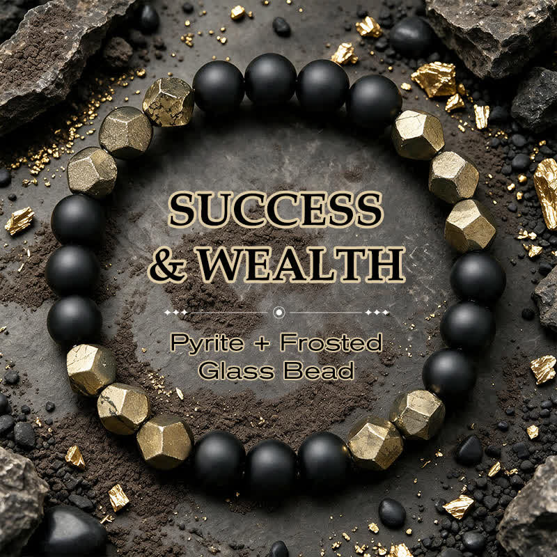 FREE Today: Success and Wealth Pyrite Faceted Beads Vintage Bracelet - Pyrite(Wrist Circumference: 5.9-6.3 in / 15-16cm) - image 0