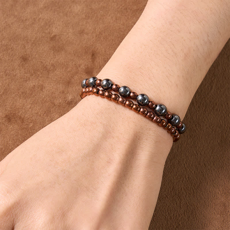 FREE Today: Grounding and Powerful 2-Piece Set Hematite Minimalist Round Bead Bracelet - image 4
