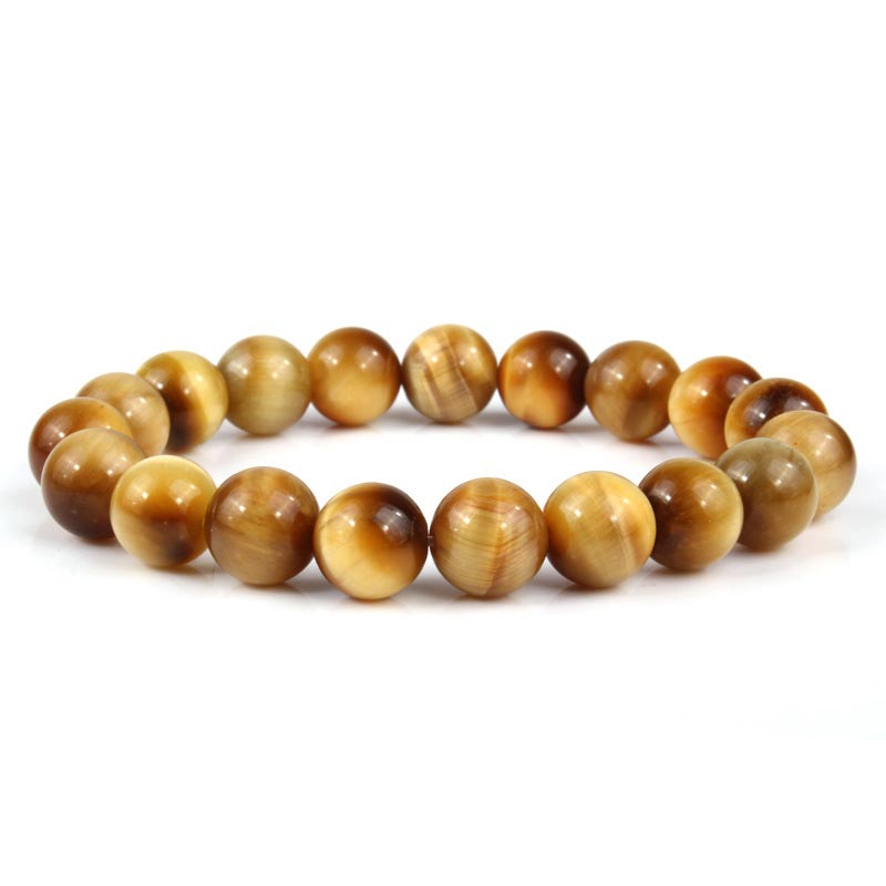 Buddha Stones Anxiety Stress Healing Crystal Tiger Eye Bead Bracelet Bracelet BS 1