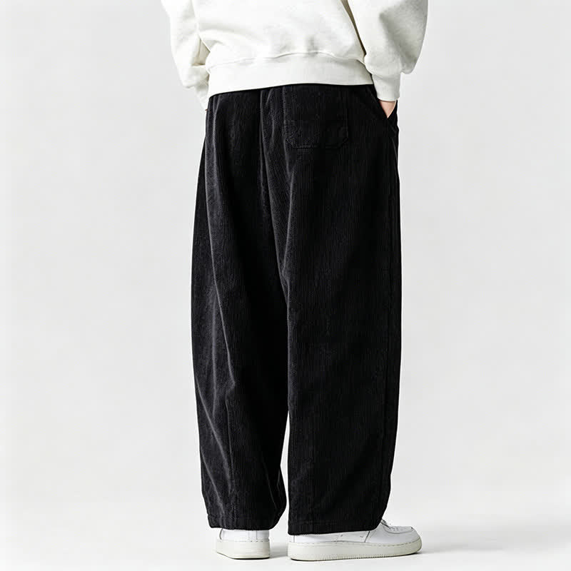 Buddha Stones Fall Winter Casual Vintage Drawstring Solid Ankle Pants Men's Tapered Pants With Pocket - image 19