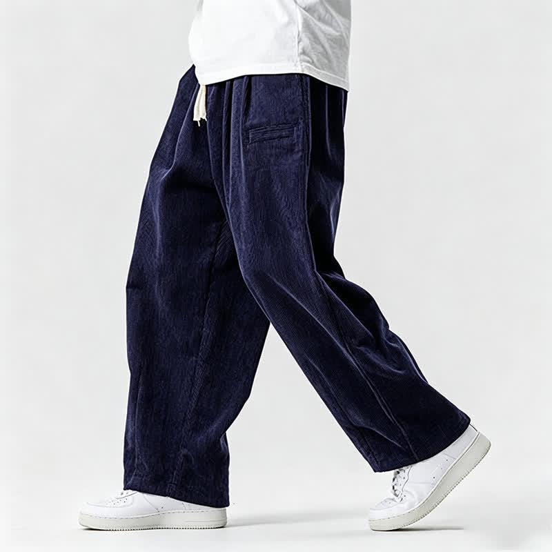 Buddha Stones Fall Winter Casual Vintage Drawstring Solid Ankle Pants Men's Tapered Pants With Pocket - image 10