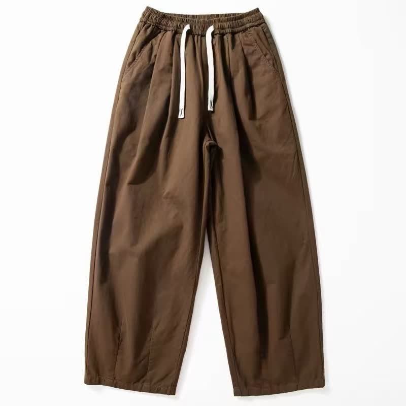 Buddha Stones Spring Fall Classic Drawstring Solid Ankle Men's Straight Leg Pants With Pockets - SaddleBrown - US/UK/AU42,EU52 (3XL) - image 2