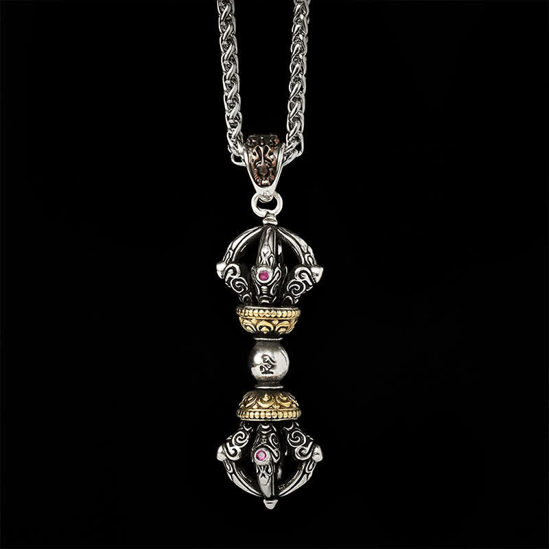 Buddha Stones Tibetan Copper Vajra Design Pendant Necklace for Grounding and Spiritual Power - image 7