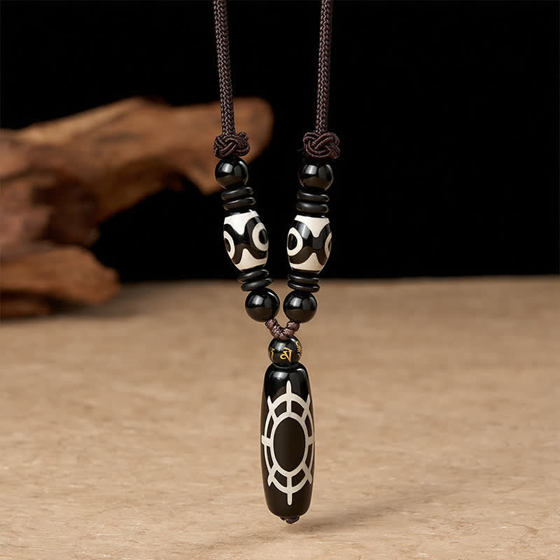 Buddha Stones Tibetan Black Onyx Tortoise Shell Design Protection Blessings String Necklace Pendant - Black Onyx Tortoise Shell(Necklace Length: Approx.62cm) - image 0
