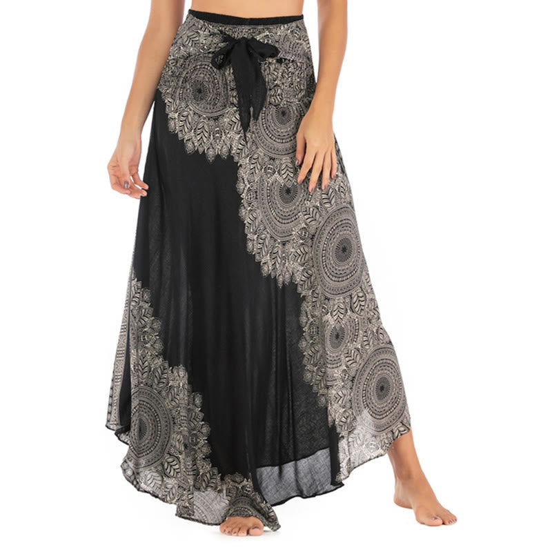 Buddha Stones Two Style Wear Boho Mandala Flower Beach Skirt Dress - Black - US4-12,UK/AU8-16,EU36-44 (F) - image 10