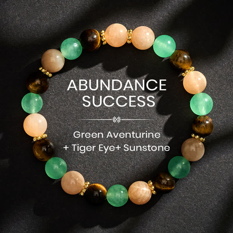 FREE Today: Positivity and Strength Green Aventurine Tiger Eye Sun Stone Beads Bracelet - 8mm - image 0