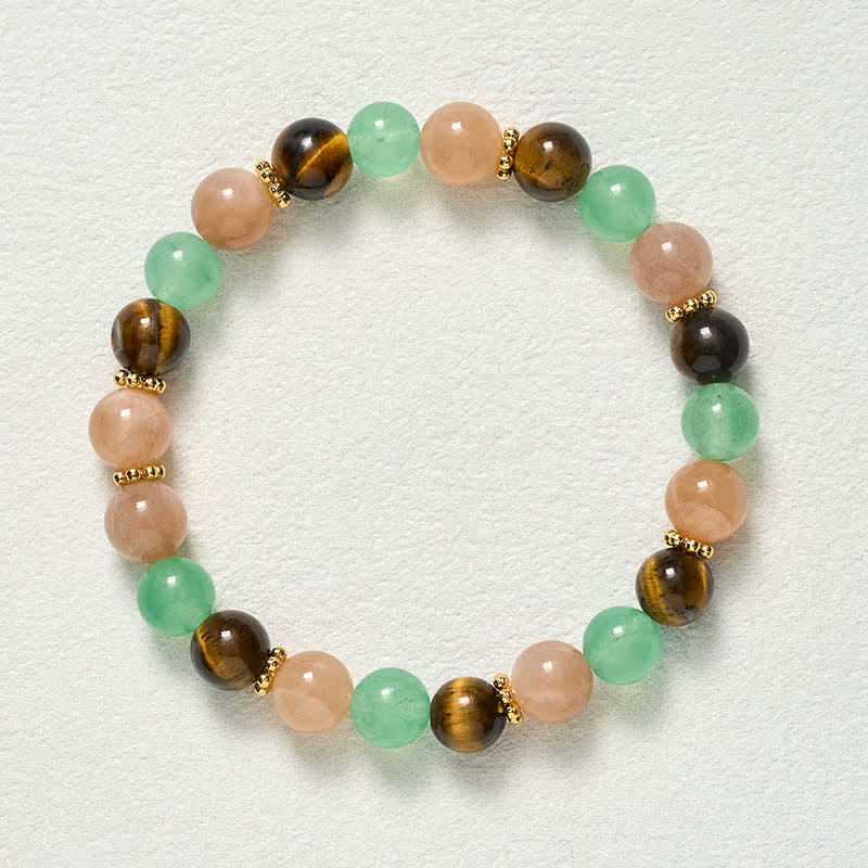 FREE Today: Positivity and Strength Green Aventurine Tiger Eye Sun Stone Beads Bracelet - image 9
