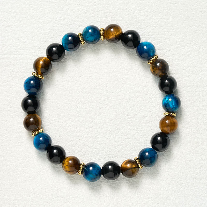 FREE Today: Strength and Courage Tiger Eye Blue Tiger's Eye Black Obsidian Beads Bracelet - image 9