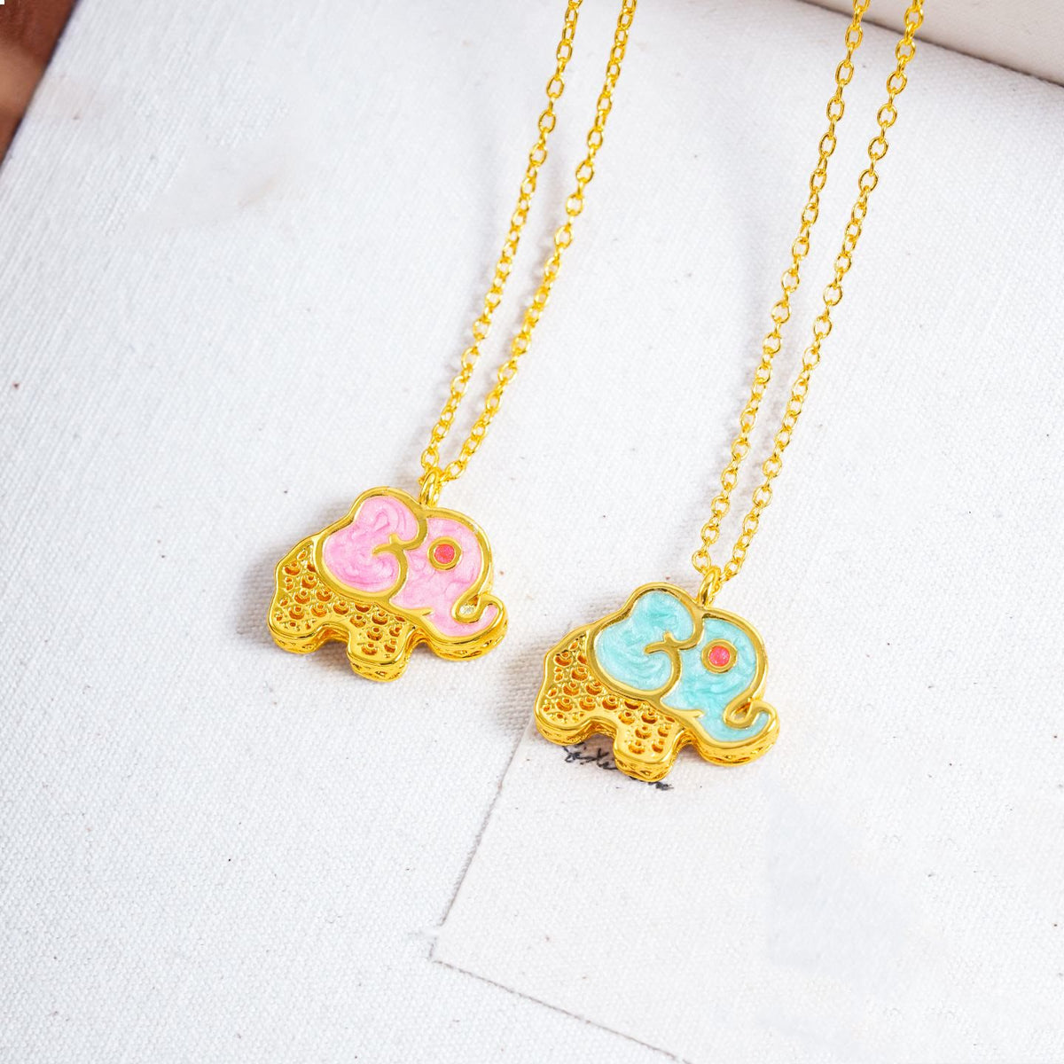 Buddha Stones 24K Gold Plated Copper Lucky Elephant Hollow Pendant Necklace - image 8