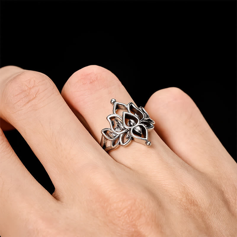 FREE Today: Purity and New Beginning Vintage Silver Tone Lotus Statement Ring - image 7