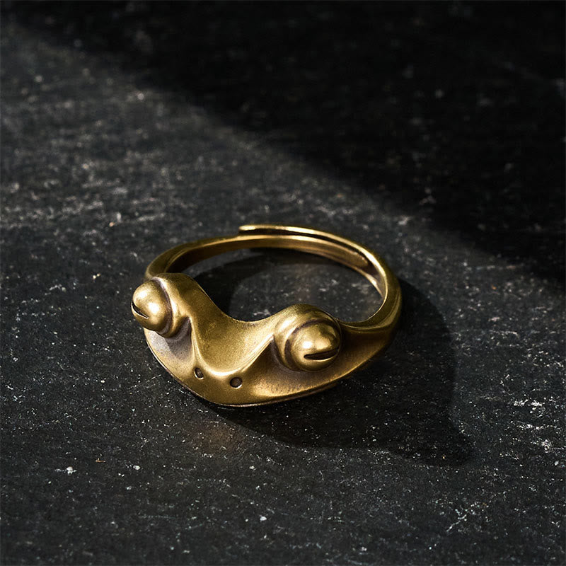 FREE Today: Prosperity and Wealth Vintage Brass Feng Shui Frog Adjustable Ring - image 2