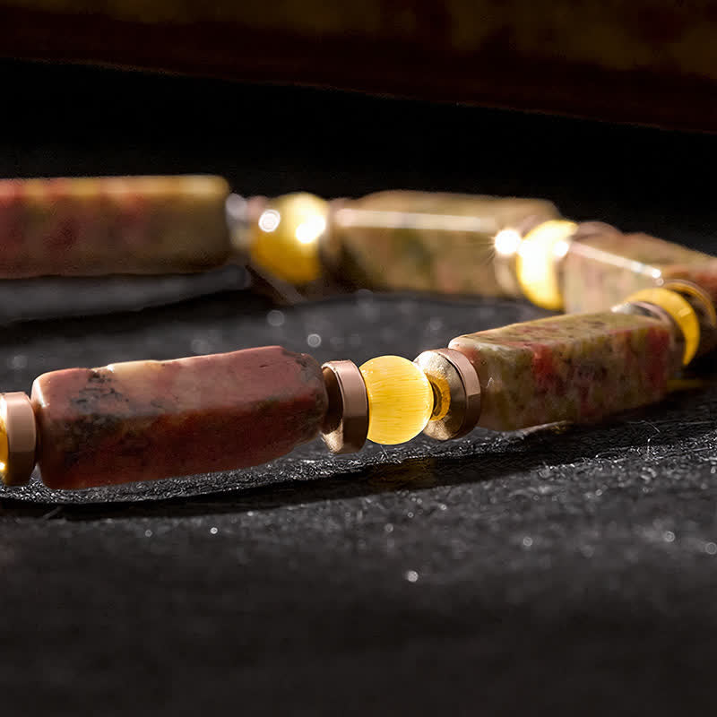FREE Today: Grounding and Balance Unakite Rectangle Beaded Stretch Bracelet - image 5