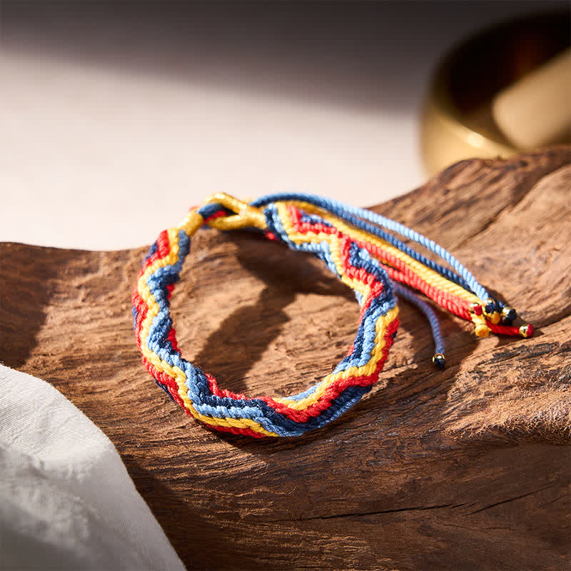 Buddha Stones Hand-Woven Tibetan Multicolor Rope Healing Bracelet - image 9