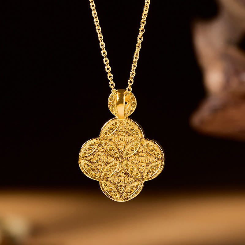 FREE Today: Luck and Prosperity Copper Chinese Coin Four Leaf Clover Necklace - image 3