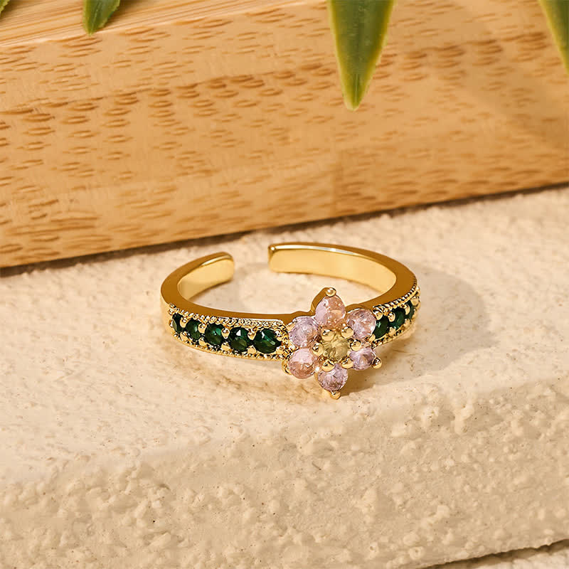 FREE Today: Healing and Enlightenment Copper Lotus Inlaid Floral Open Ring - image 3